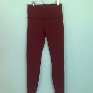 Maroon Lulu Lemon full length wonder unders!